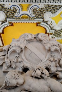 Ante Room Italian marble mantelpiece with ceiling reflected in over mantle mirror