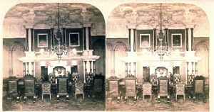 The State Dining Room stereograph dated 1860s during John Sherwin Gregory's era